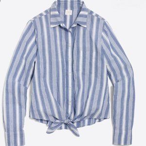 J.Crew Tie Waist Button Down Shirt Top Blouse